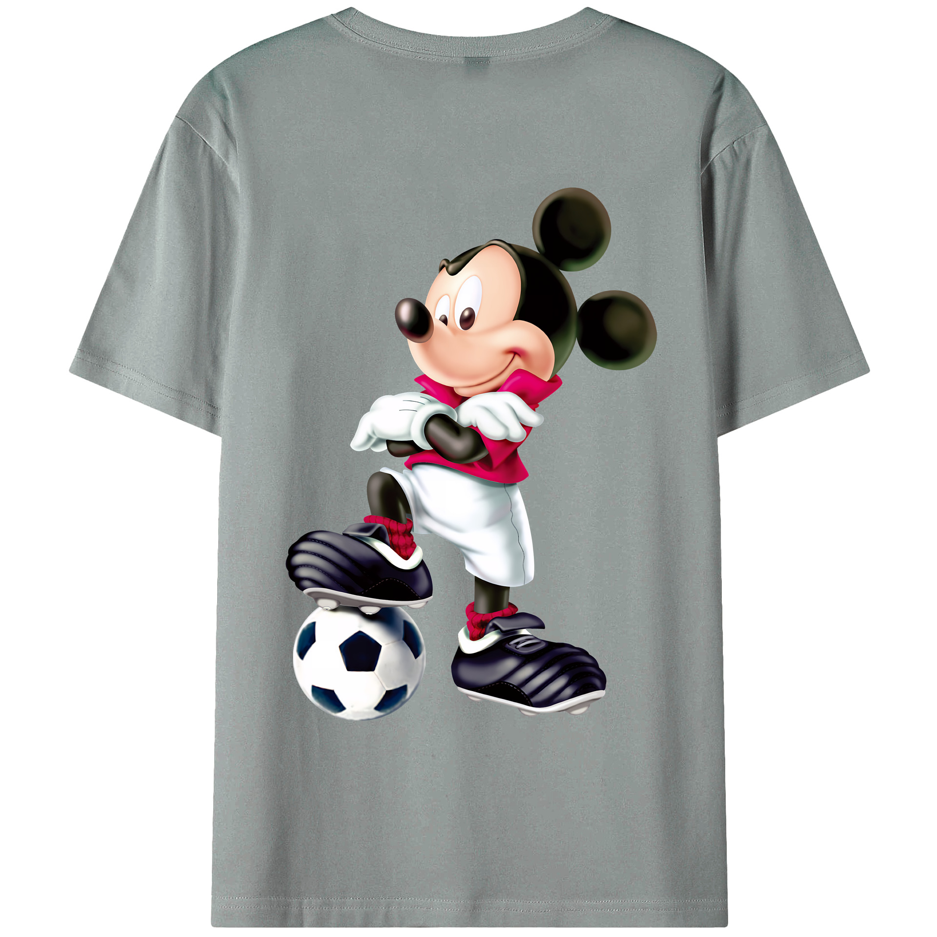 （画像用） ミッキーマウス Mickey Mouse 綿100％ メンズ半袖Tシャツ（バックプリント） 通気性
